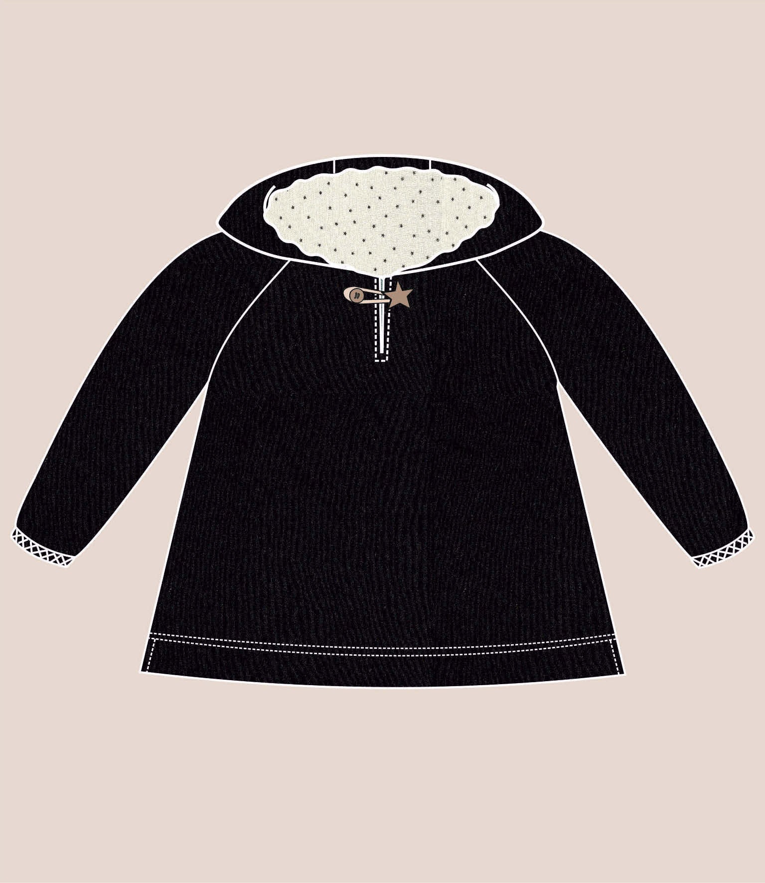 SWEAT-SHIRT CAPUCHE ÉTOILE BÉBÉ