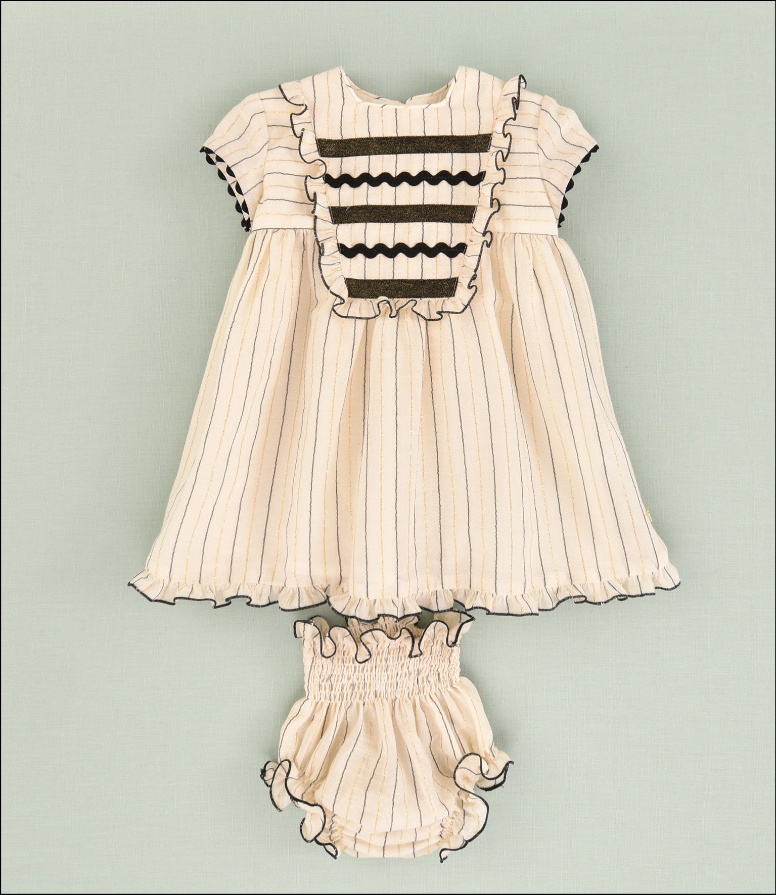 VESTIDO RAYAS LUREX BEBE