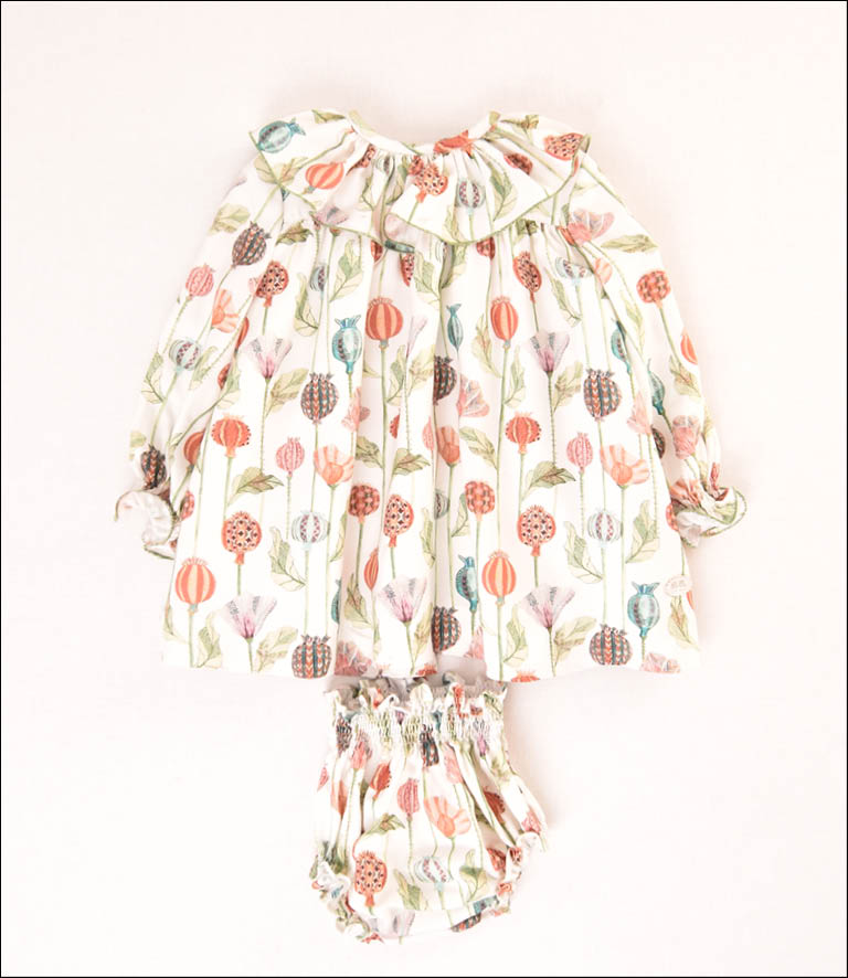 VESTIDO FLORES BEBE 2P
