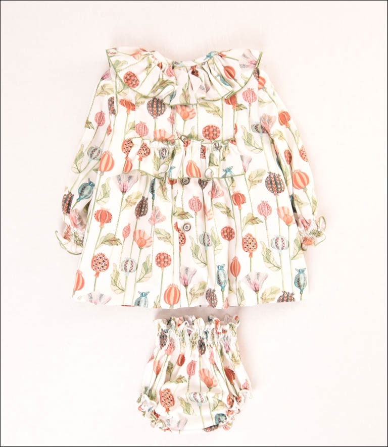 VESTIDO FLORES BEBE 2P