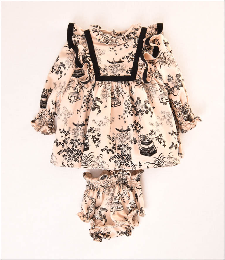 VESTIDO FLOCADO BEBE 2P