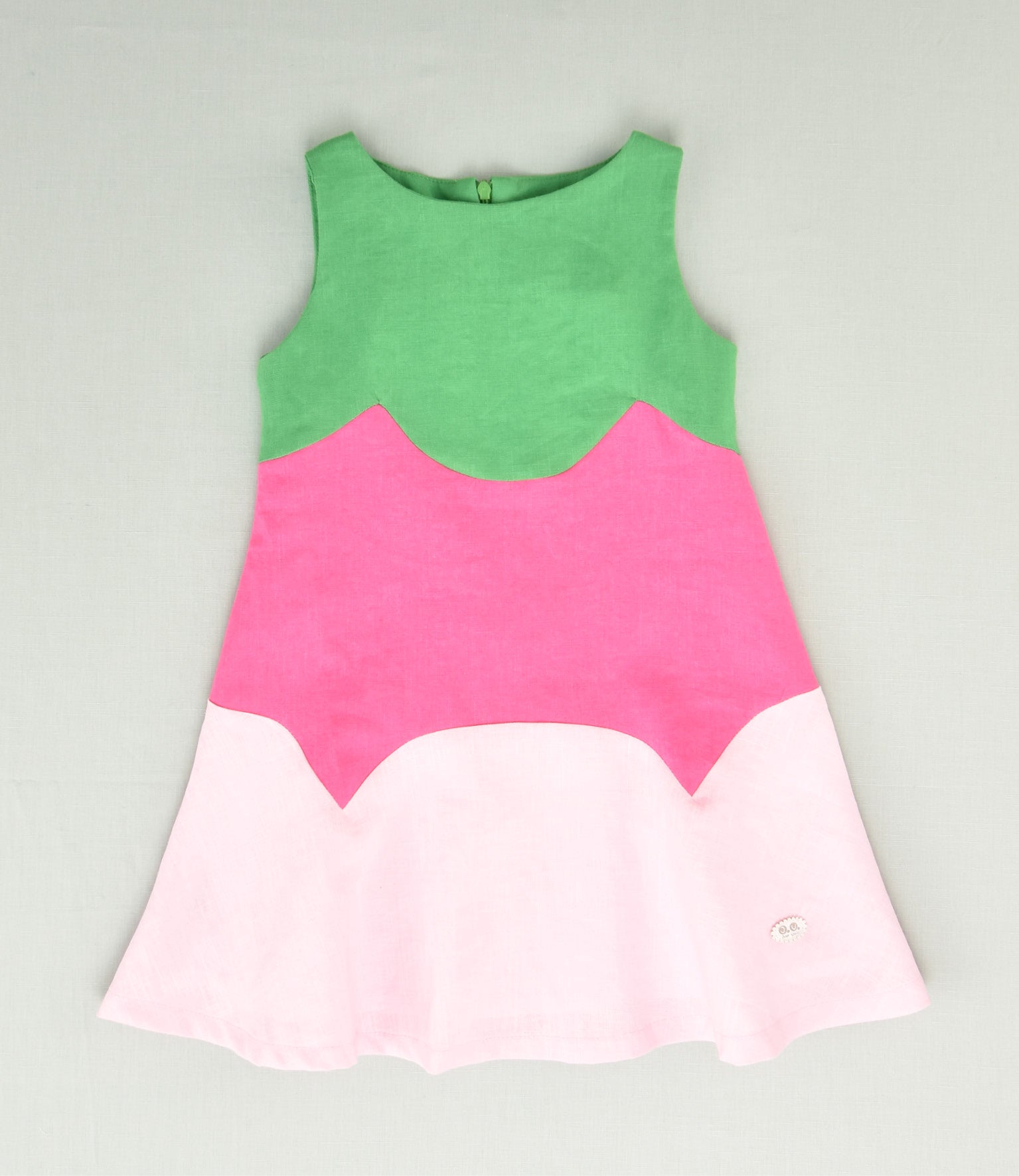 VESTIDO LINO TRICOLOR NIÑA