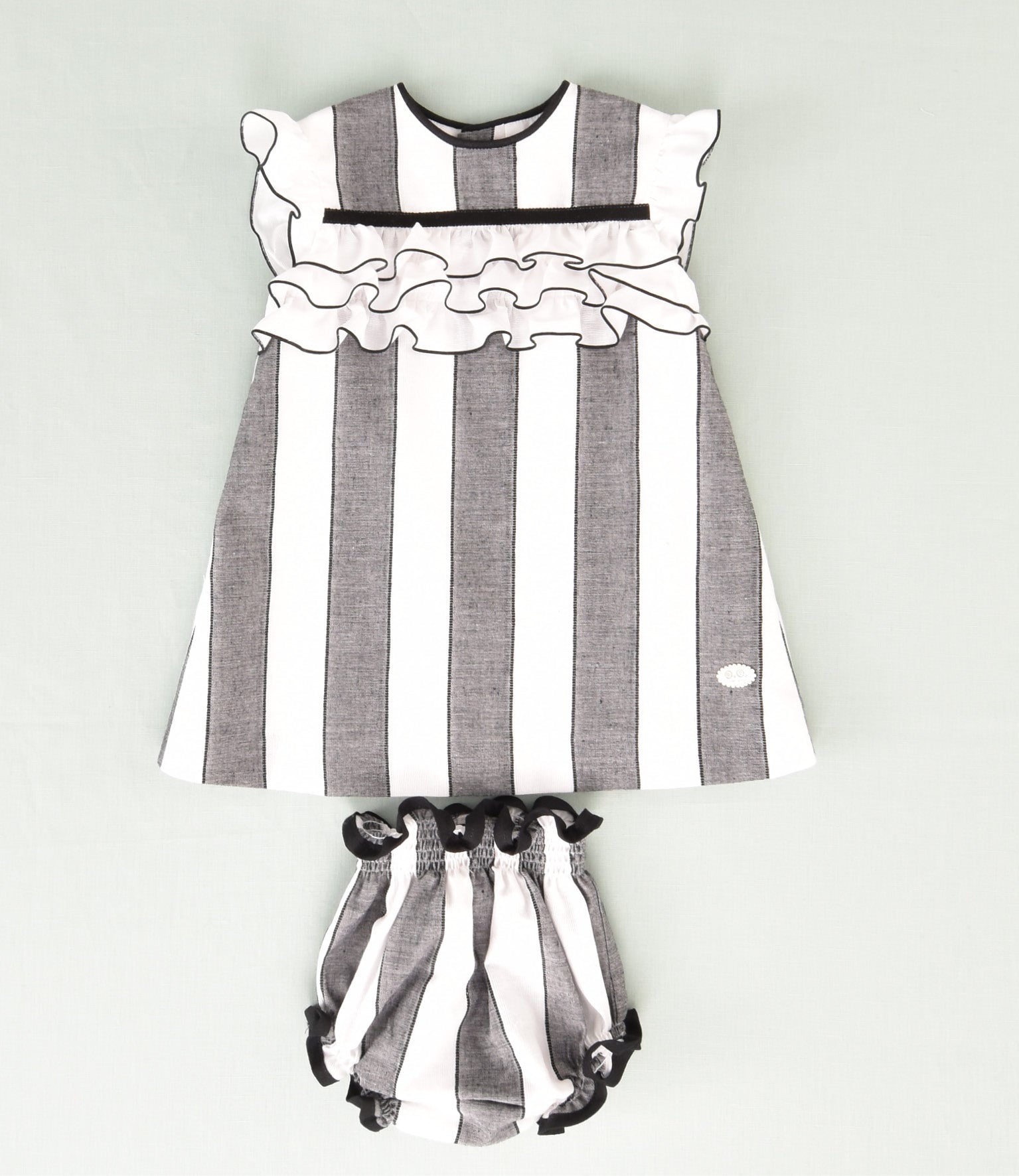 VESTIDOS RAYAS NEGRAS BEBE 2P