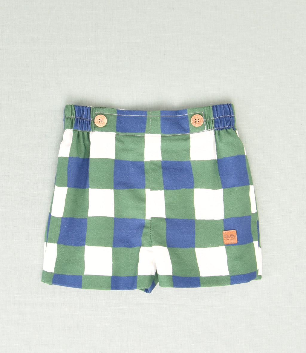 PANTALON CORTO CUADRO BICOLOR