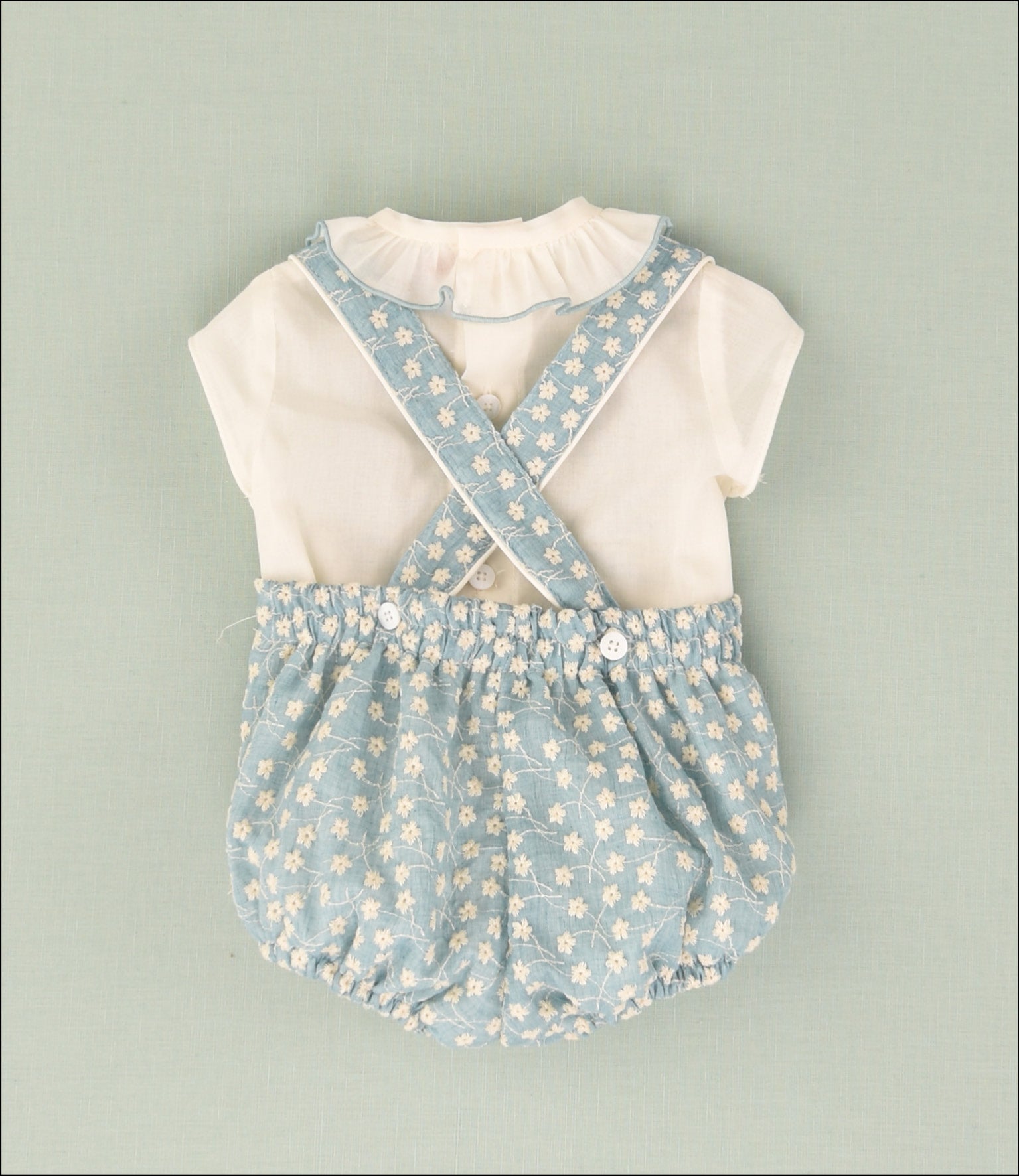 ENSEMBLE GRENOUILLÈRE BRODÉ BÉBÉ