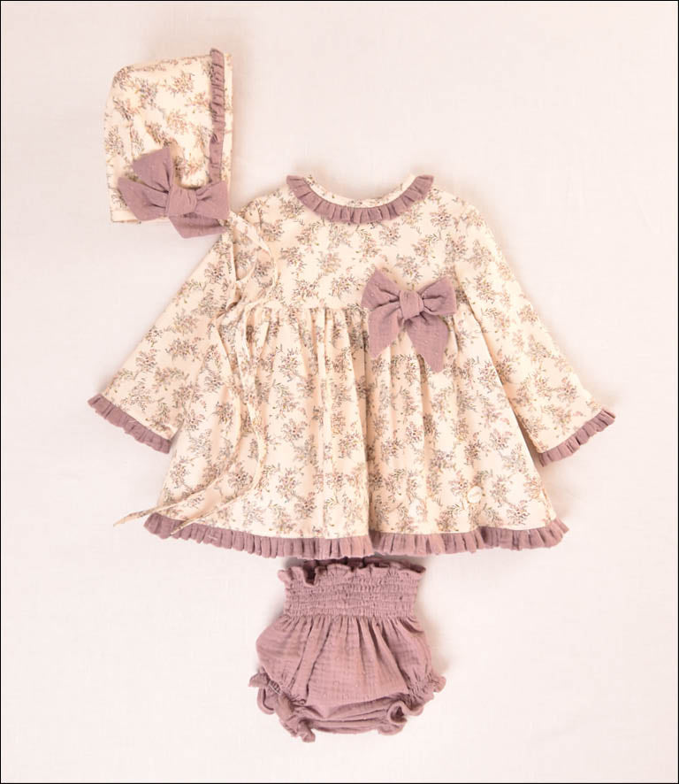 VESTIDO FLORES BEBE 3P