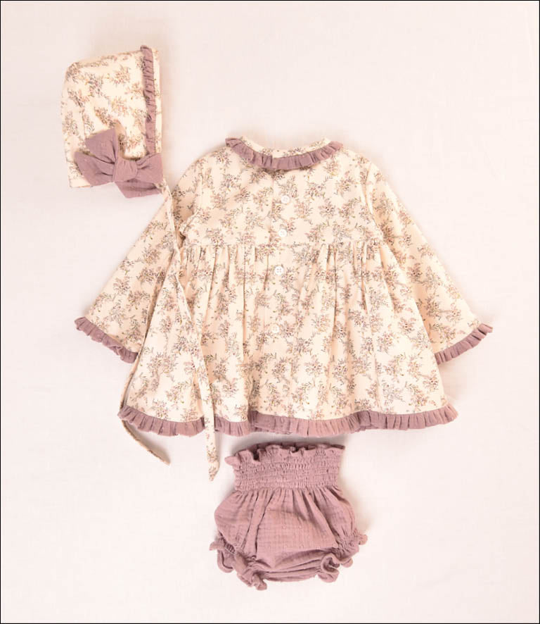 VESTIDO FLORES BEBE 3P