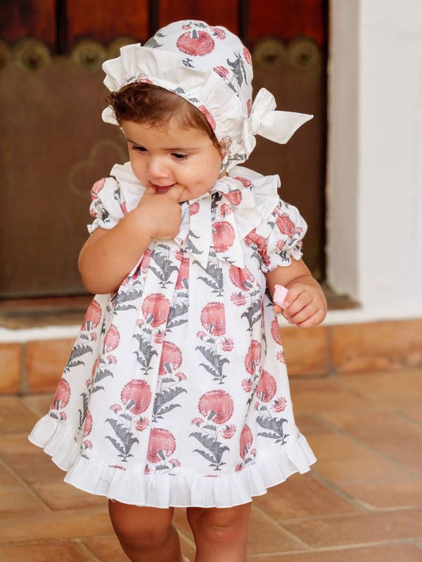 VESTIDO FLORES BEBE 3P