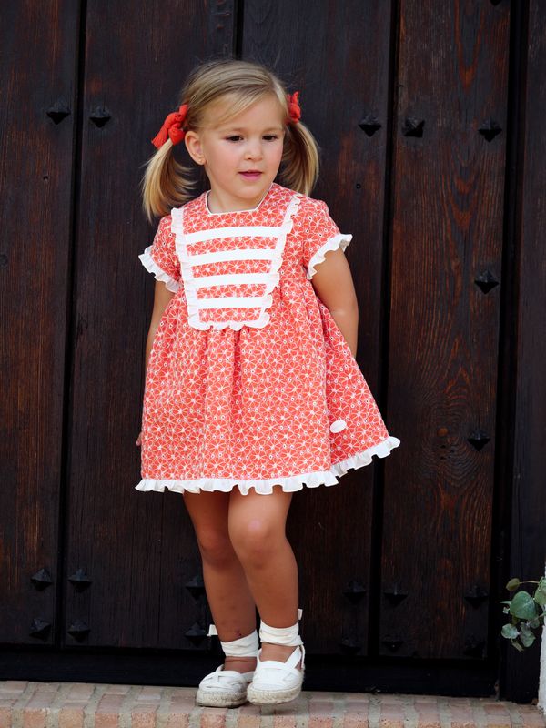 VESTIDO BORDADO FLOR BEBE 2P