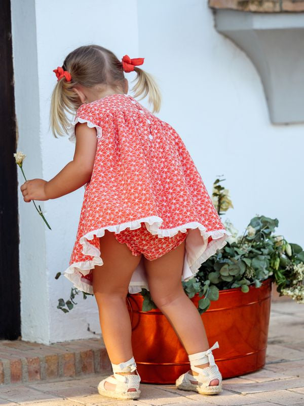 VESTIDO BORDADO FLOR BEBE 2P