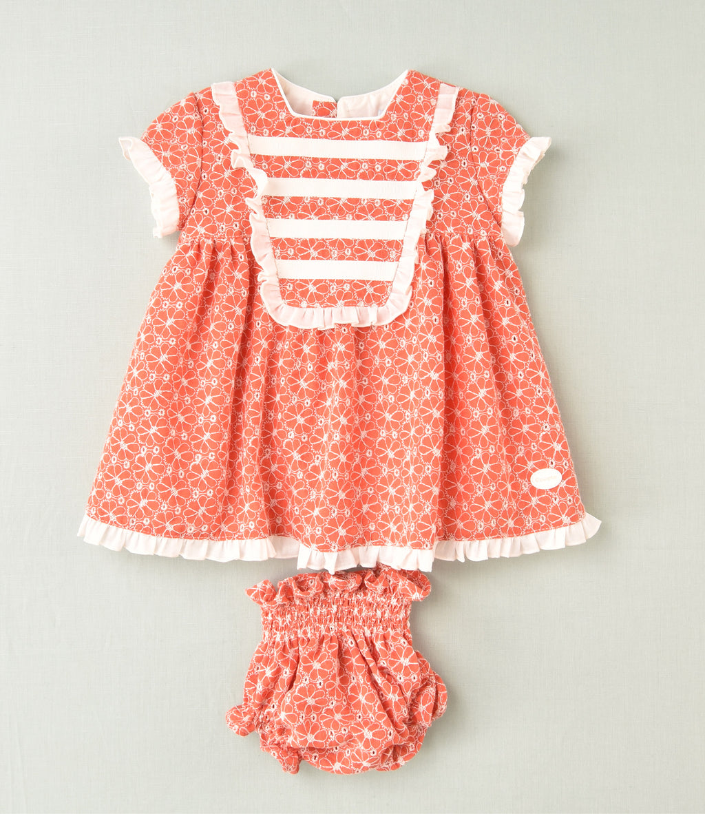 VESTIDO BORDADO FLOR BEBE 2P