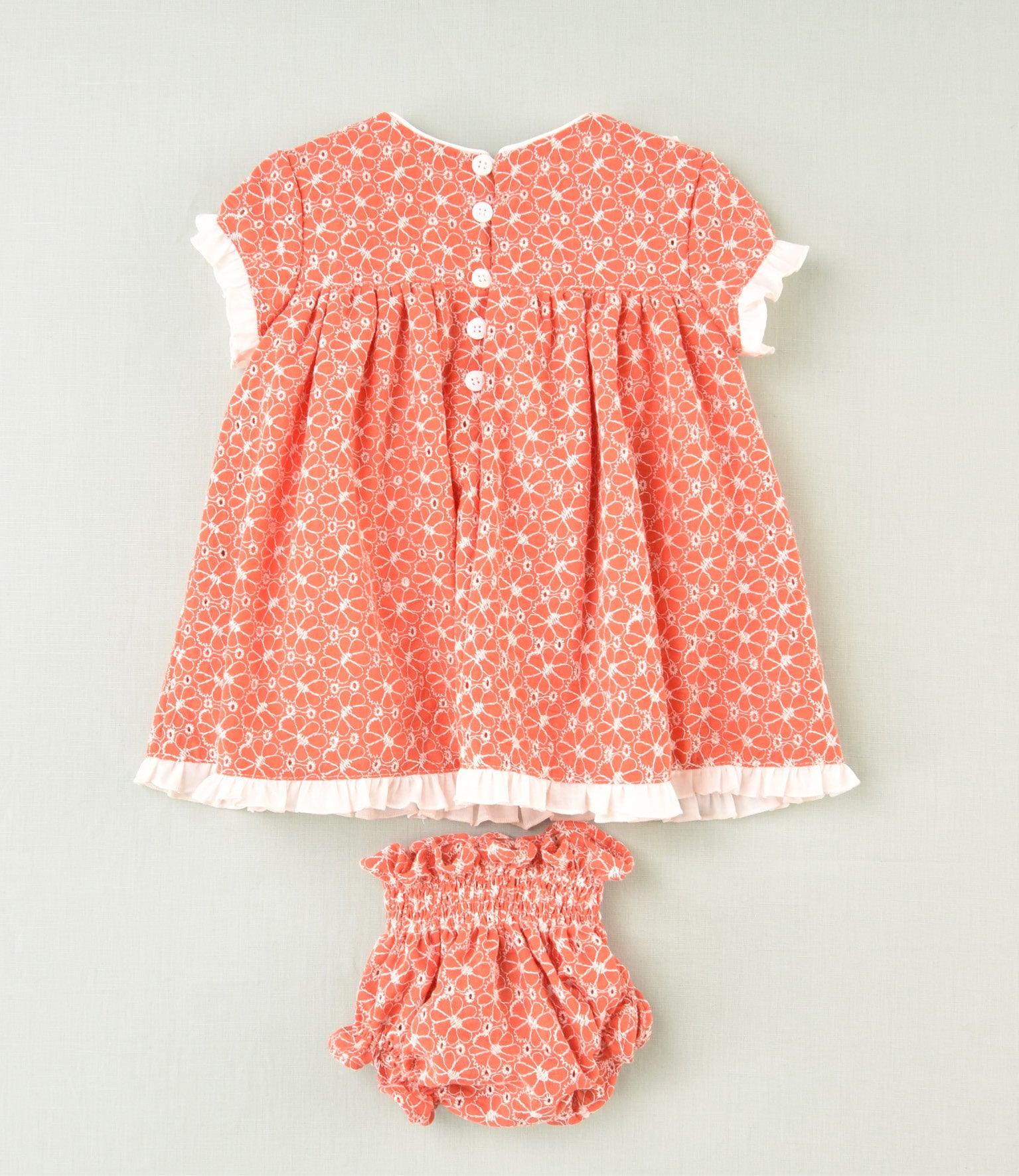 VESTIDO BORDADO FLOR BEBE 2P