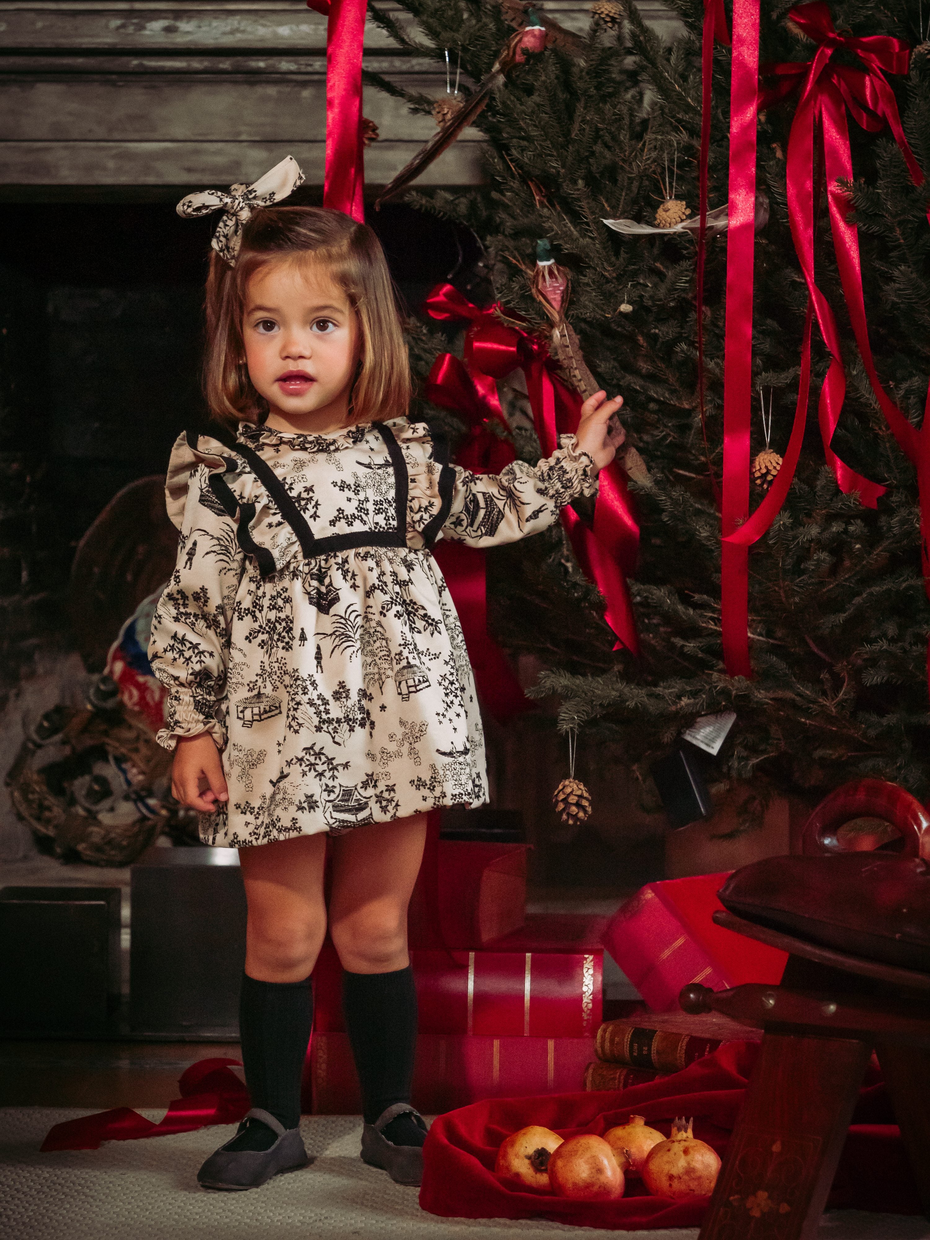 VESTIDO FLOCADO BEBE 2P