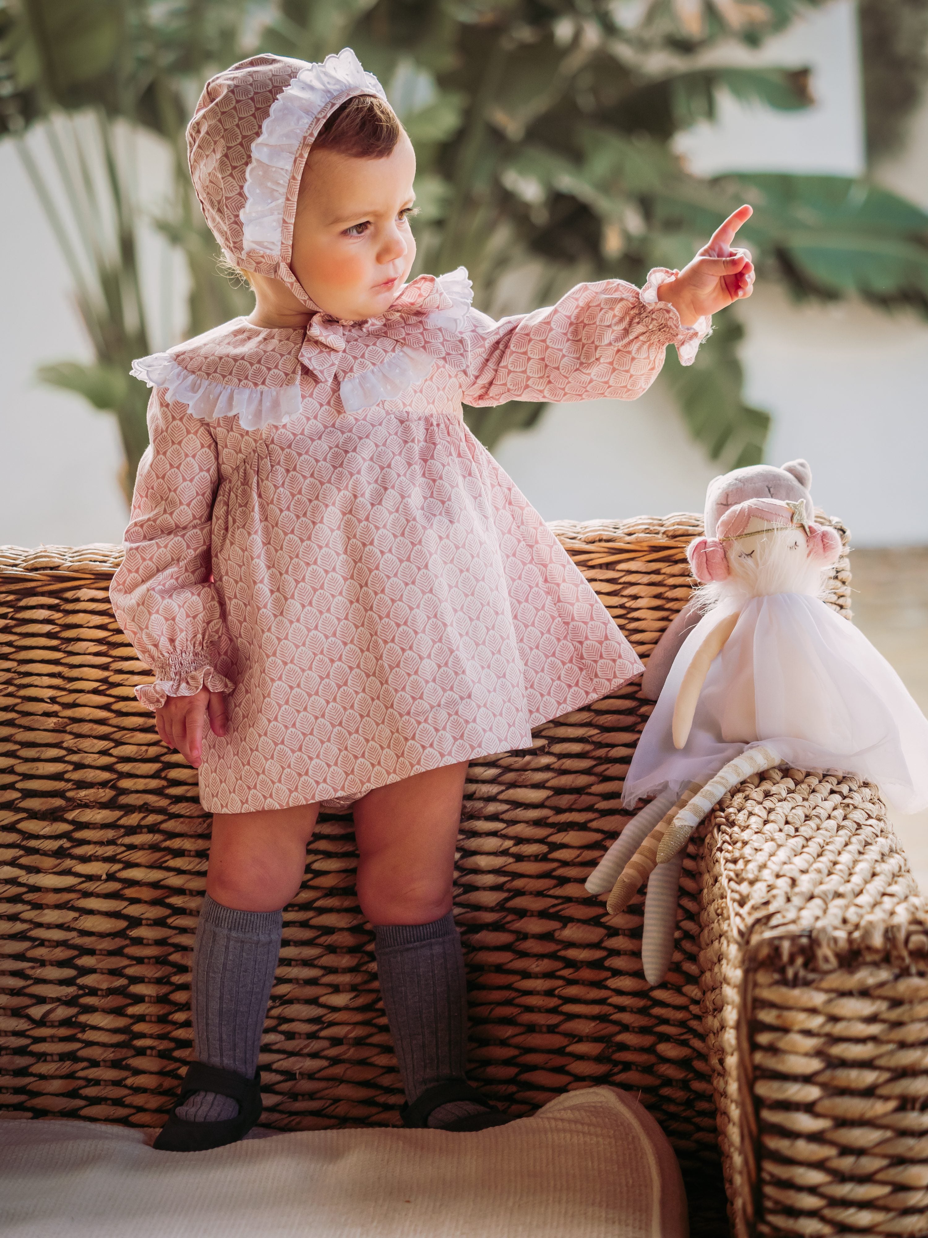 VESTIDO HOJAS BEBE 3P